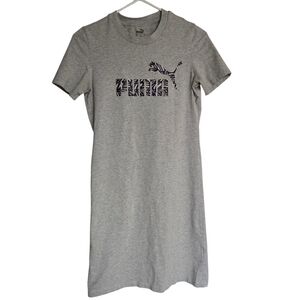 Puma Heather Gray Essential Logo T-Shirt Dress Size Medium